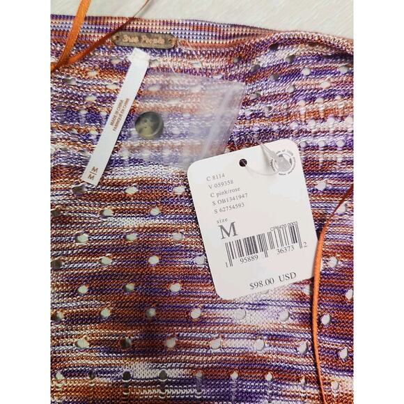 Free People Into The Night Tunic Cardigan Sweater Medium Purple Multicolor NWT - Picture 5 of 7